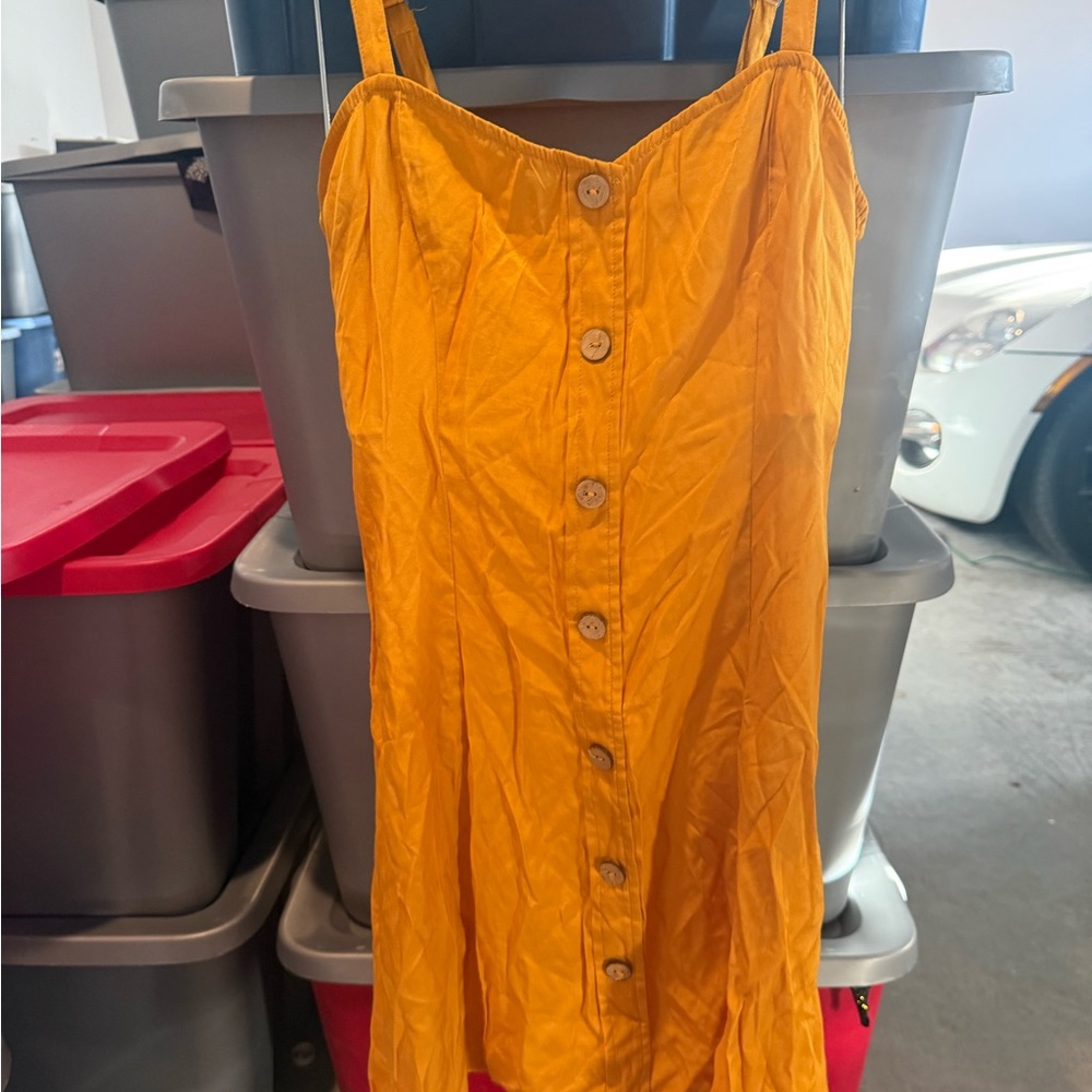Women’s Yellow Button-Front Sundress p12 - Picture 2 of 4